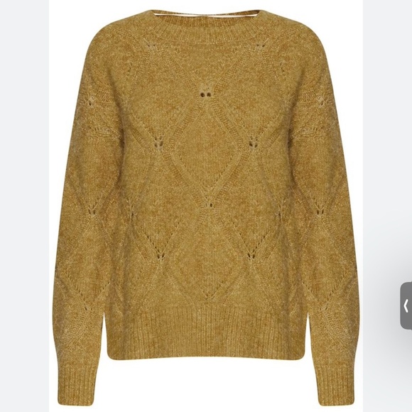 Anthro x Ichi Cable Knit Sweater Chunky Crew Neck Size M Oversized - Picture 2 of 15